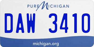 MI license plate DAW3410