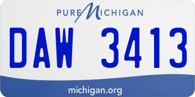 MI license plate DAW3413