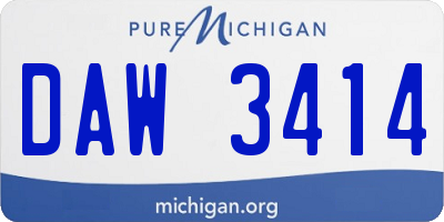 MI license plate DAW3414