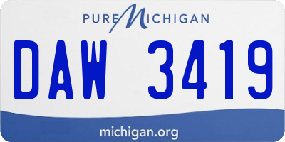 MI license plate DAW3419