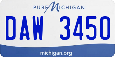 MI license plate DAW3450