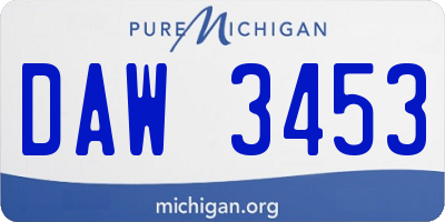 MI license plate DAW3453