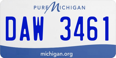 MI license plate DAW3461