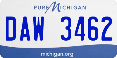 MI license plate DAW3462
