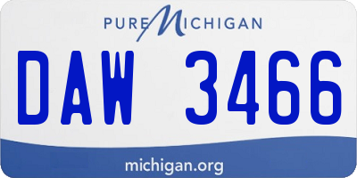 MI license plate DAW3466