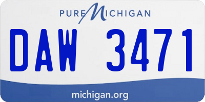 MI license plate DAW3471