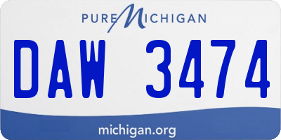 MI license plate DAW3474