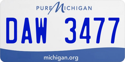 MI license plate DAW3477