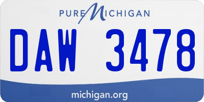MI license plate DAW3478