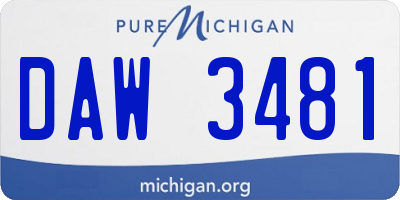 MI license plate DAW3481
