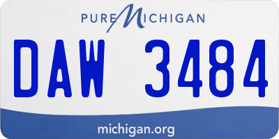 MI license plate DAW3484