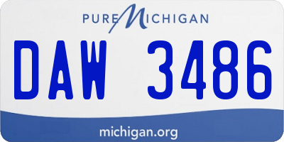 MI license plate DAW3486