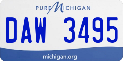 MI license plate DAW3495