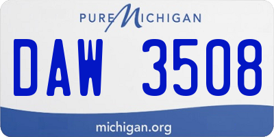 MI license plate DAW3508