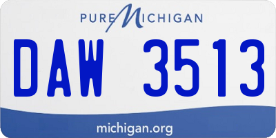 MI license plate DAW3513