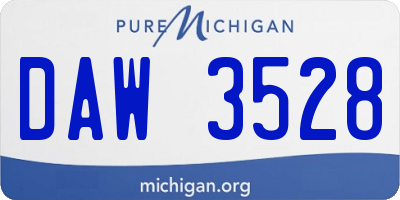 MI license plate DAW3528
