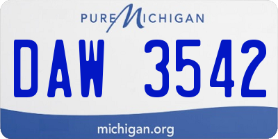 MI license plate DAW3542