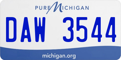 MI license plate DAW3544
