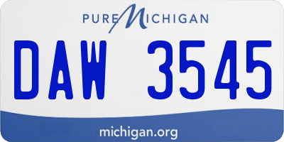 MI license plate DAW3545