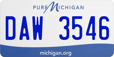 MI license plate DAW3546