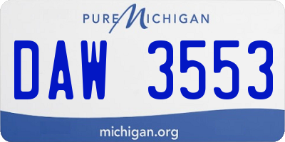 MI license plate DAW3553