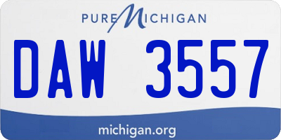 MI license plate DAW3557
