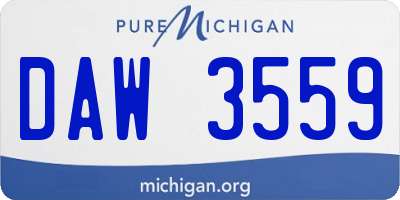 MI license plate DAW3559