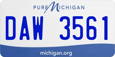 MI license plate DAW3561