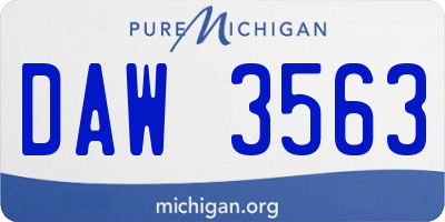 MI license plate DAW3563