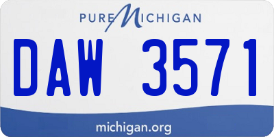 MI license plate DAW3571