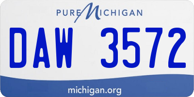 MI license plate DAW3572