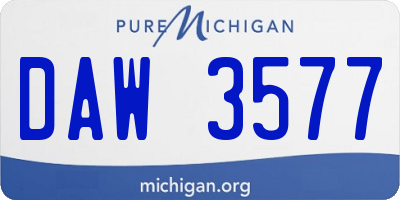 MI license plate DAW3577