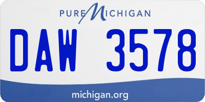 MI license plate DAW3578