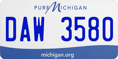 MI license plate DAW3580