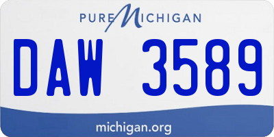 MI license plate DAW3589