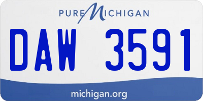 MI license plate DAW3591