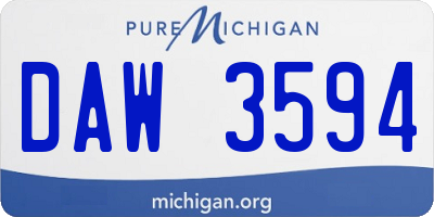 MI license plate DAW3594