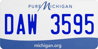 MI license plate DAW3595
