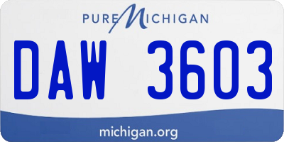 MI license plate DAW3603