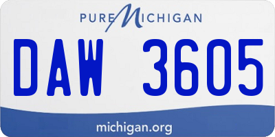 MI license plate DAW3605