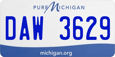 MI license plate DAW3629