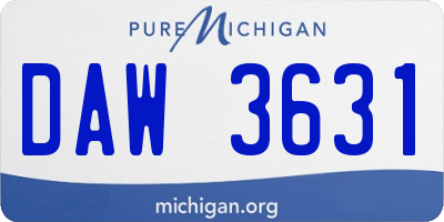 MI license plate DAW3631