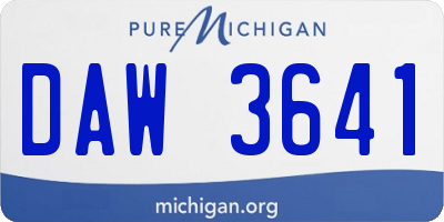 MI license plate DAW3641