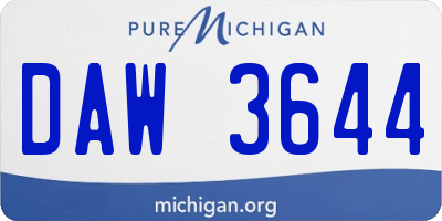 MI license plate DAW3644