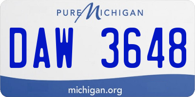 MI license plate DAW3648