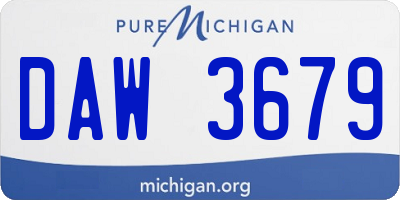 MI license plate DAW3679