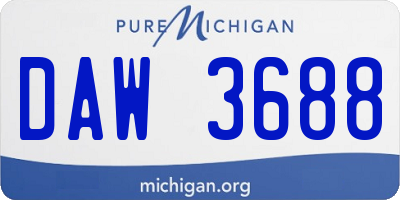 MI license plate DAW3688