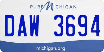 MI license plate DAW3694