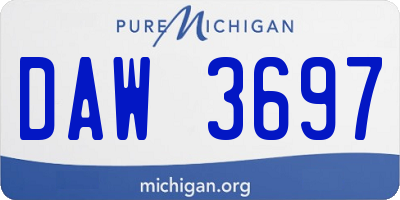 MI license plate DAW3697