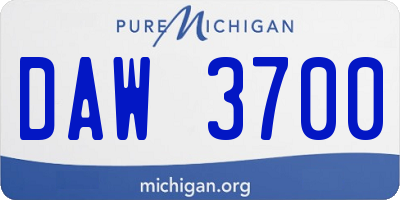 MI license plate DAW3700